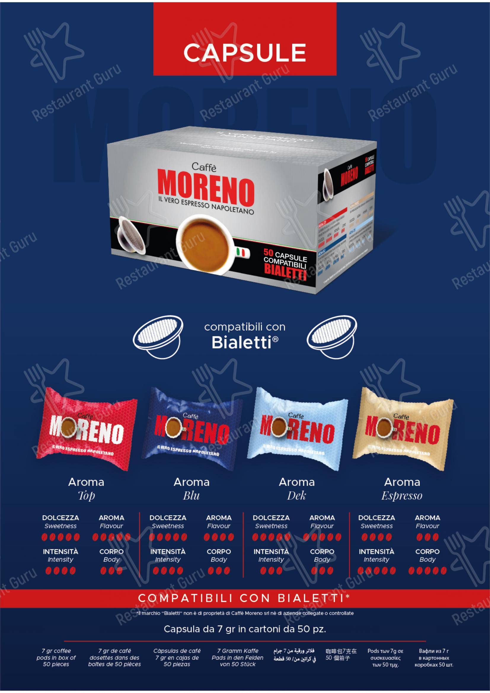 Menu per Caffé Moreno pub & bar