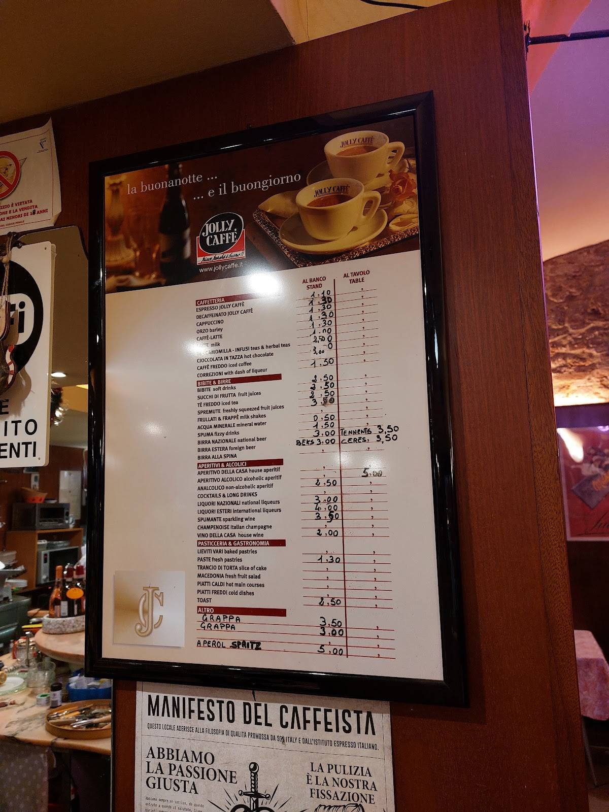 Menu di Caffé del Teatro 