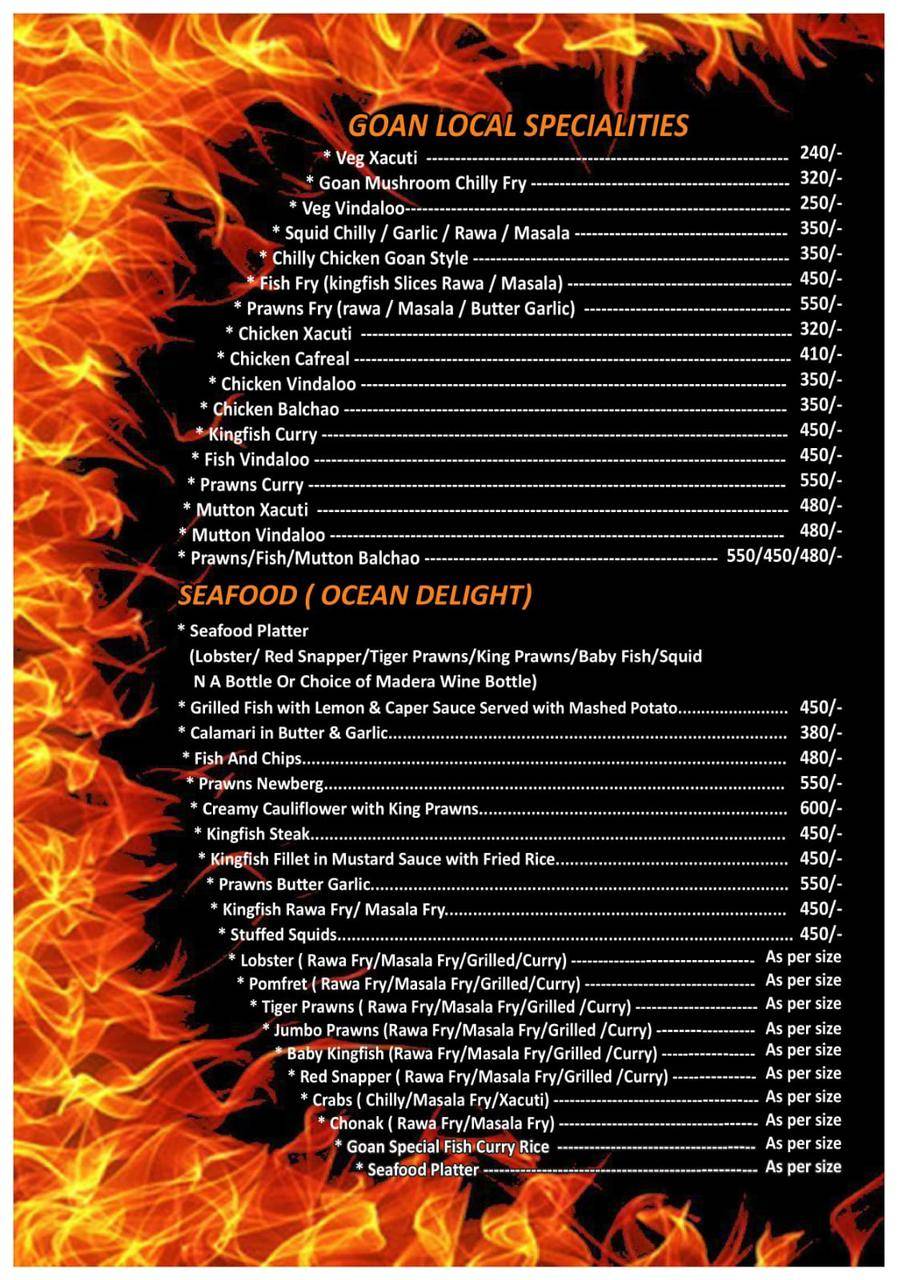 SIGDI BAR AND GRILL menu