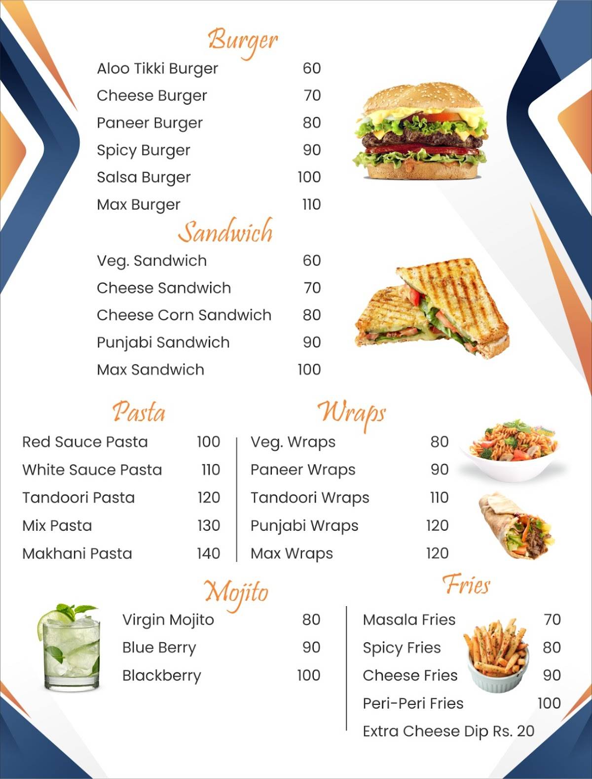 Canadian Hut menu
