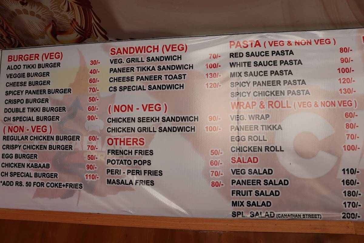 Canadian Street - Family Restaurants in Raikot Non Vegetarian Restaurant Pizza Restaurant Pasta Restaurant in Raikot menu