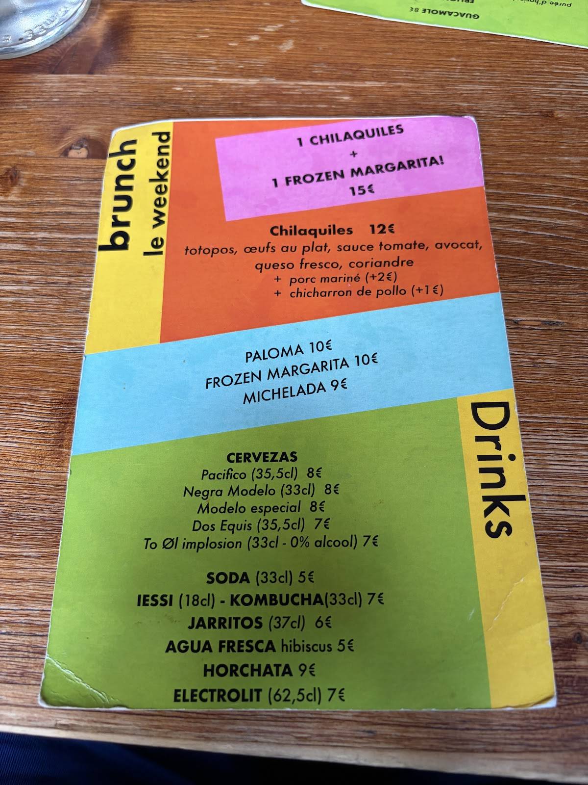 Menu de Candelaria