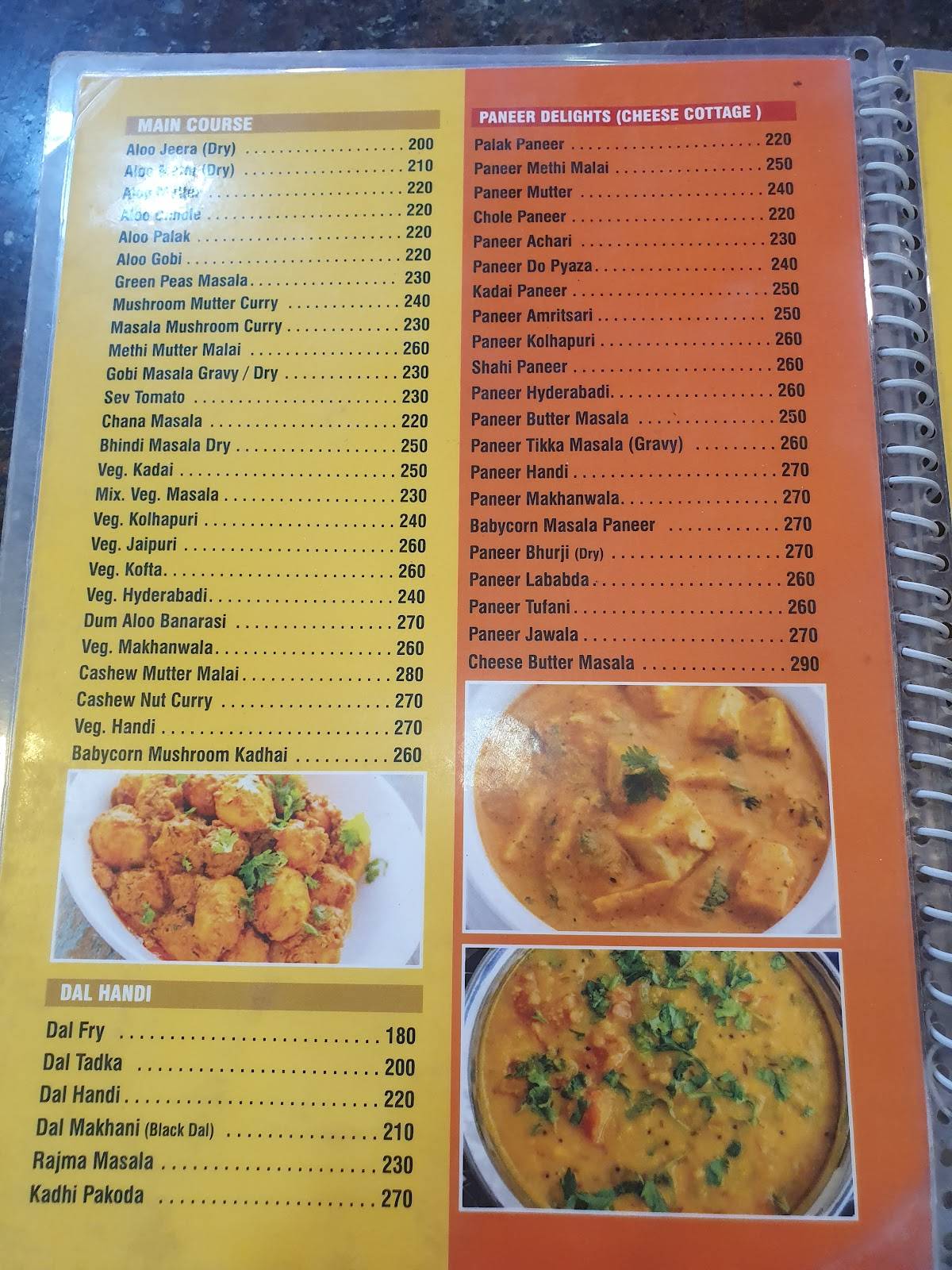 Ekta Pure Veg Family Restaurant menu