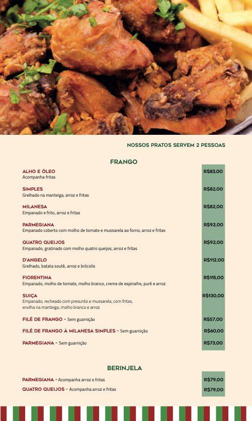 Cantina Italiana D'Angelo cardápio