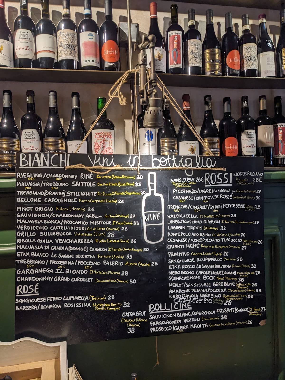 Menu di Cantina Ripagrande 