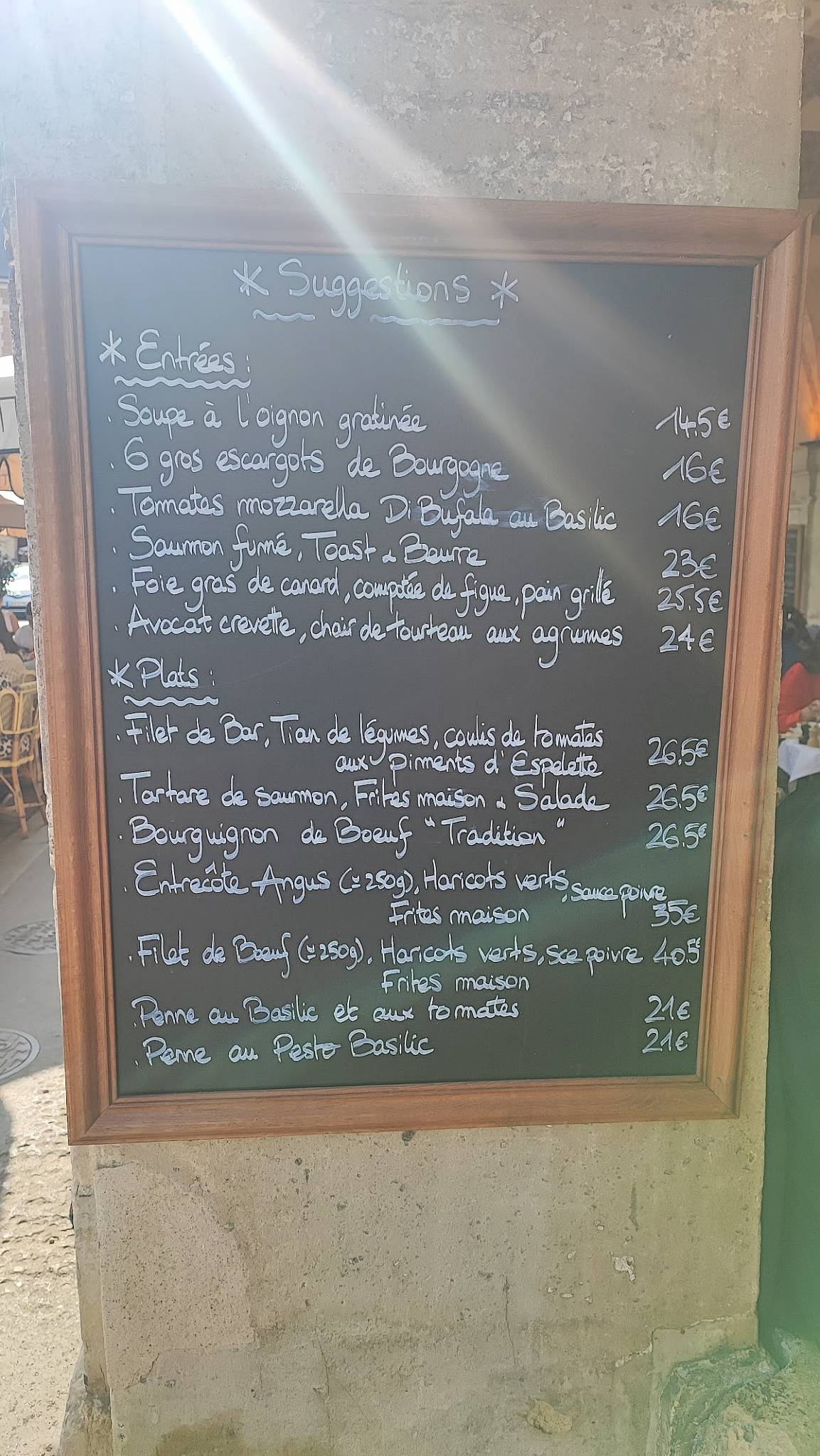 Menu de Carette