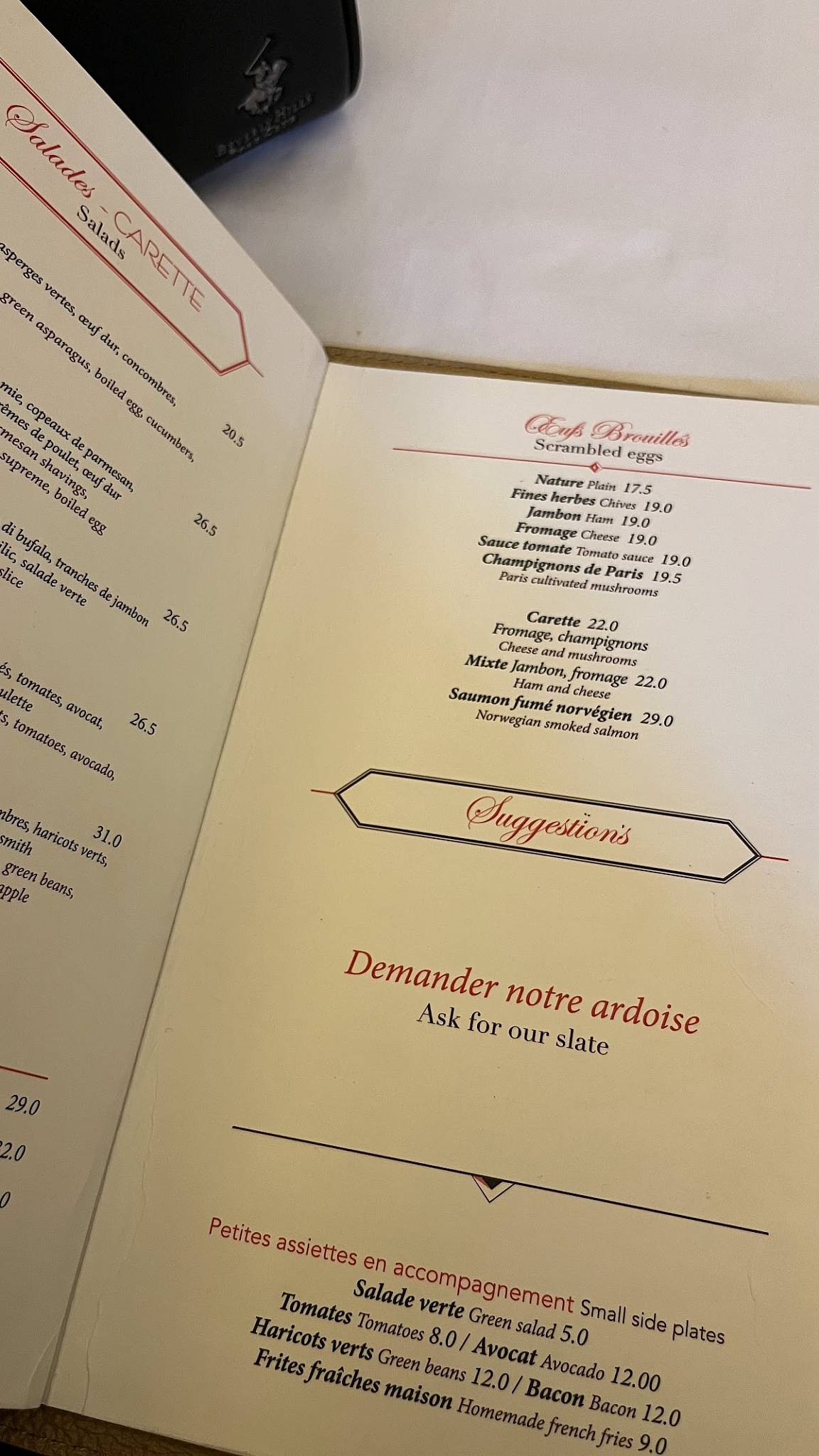 Menu de Carette