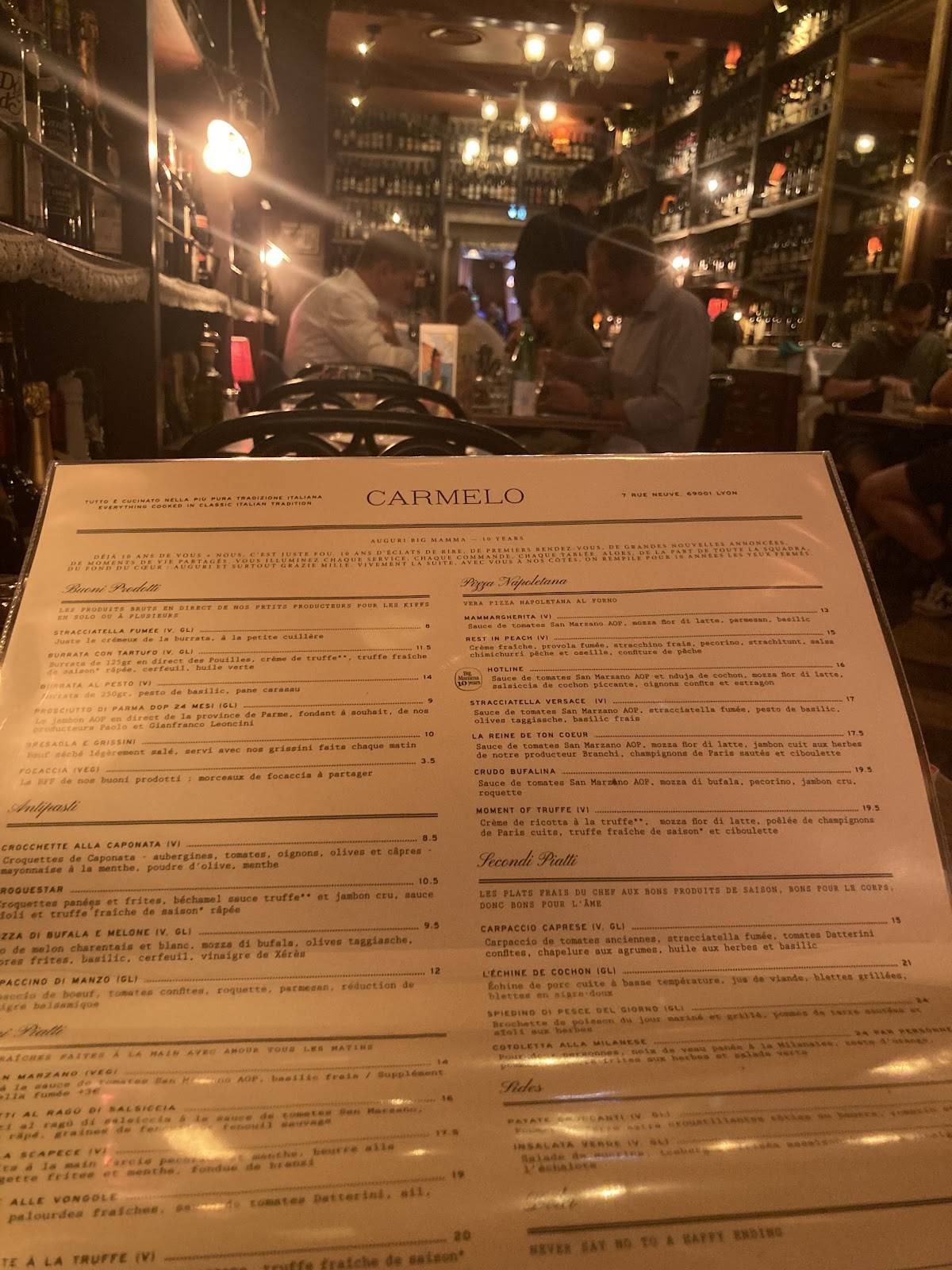 Menu de Carmelo