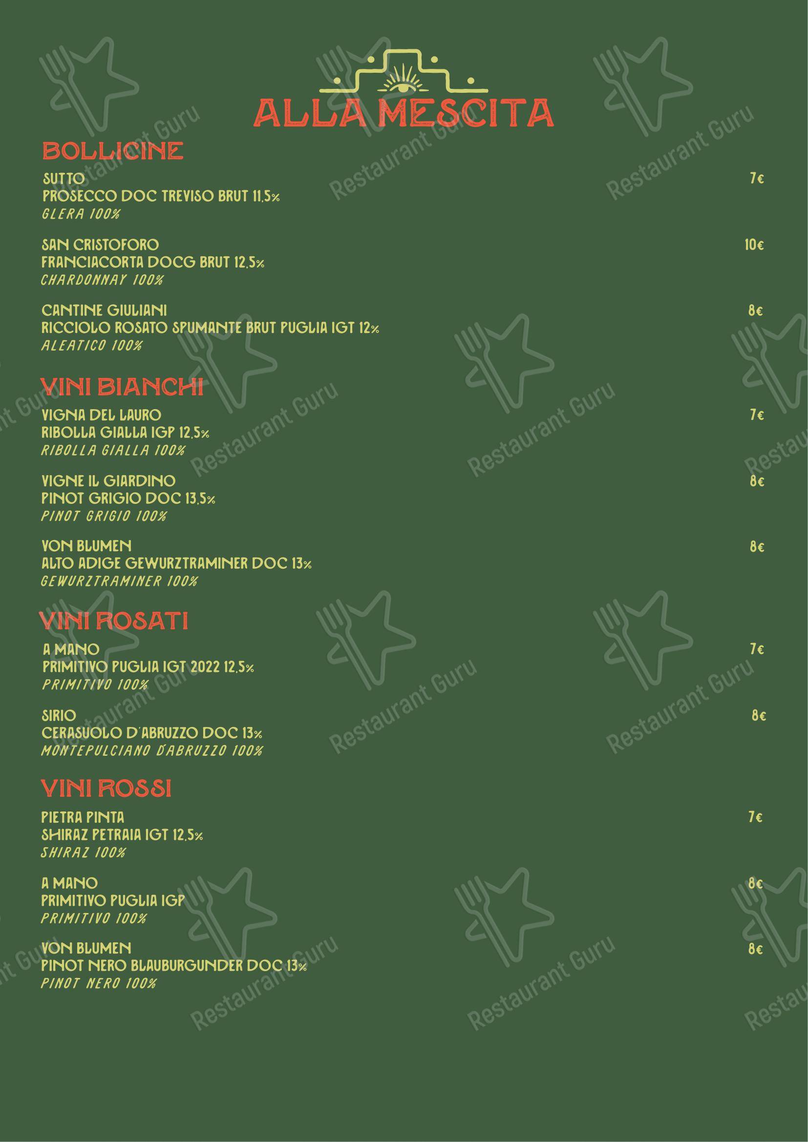 Carnesa - Churrascaria Brasiliana in Roma - Menu bar