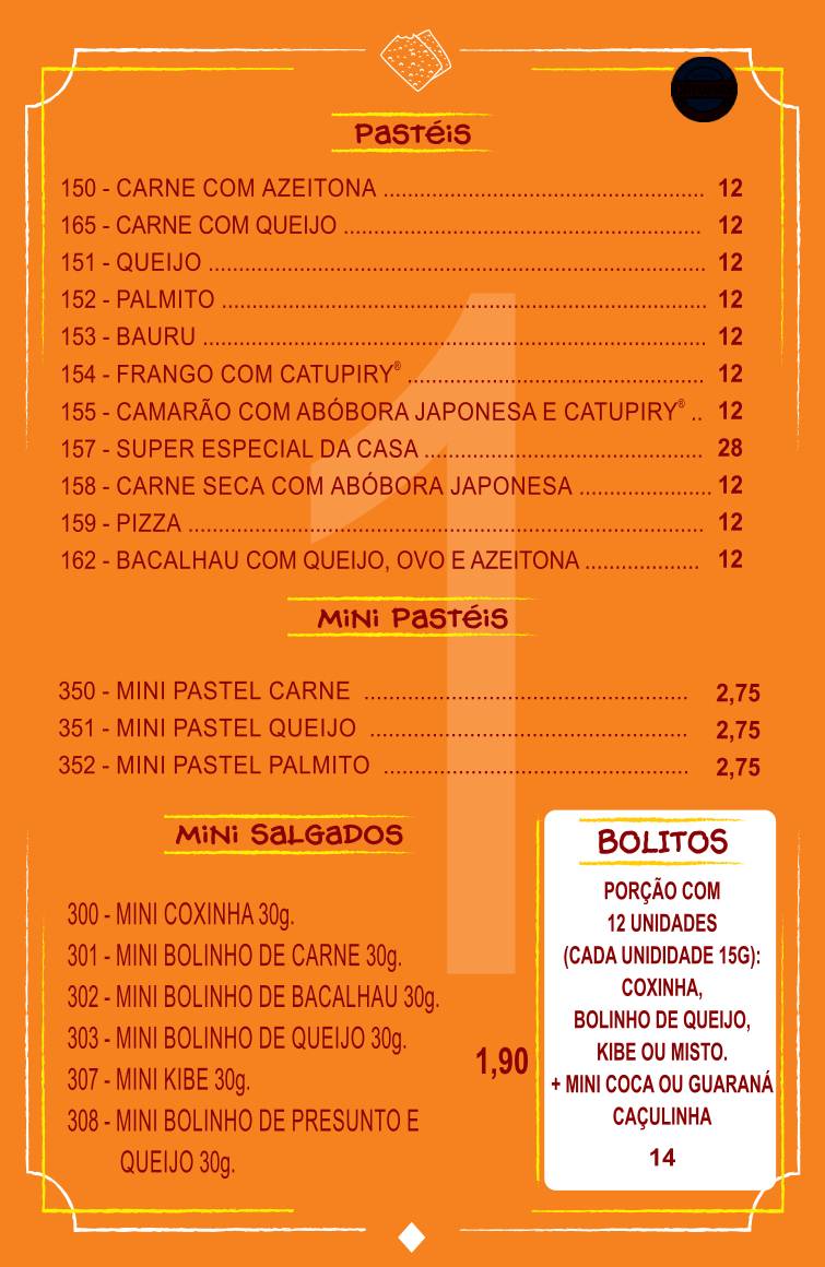 Castelo Azul Restaurante cardápio