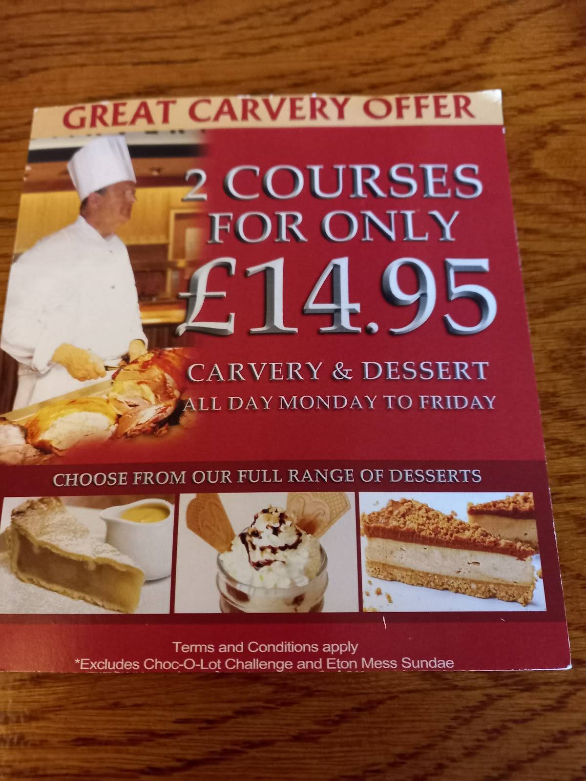 Menu at Castle Carvery - Caister pub & bar, Great Yarmouth