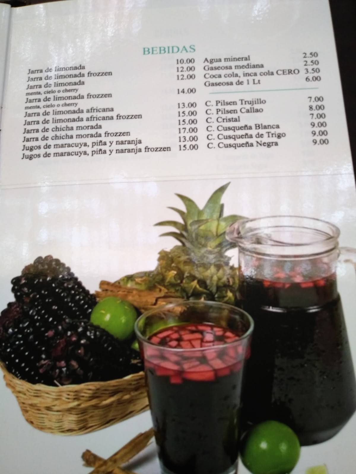 Carta de Restaurante y Cebicheria Don Rulo, Trujillo