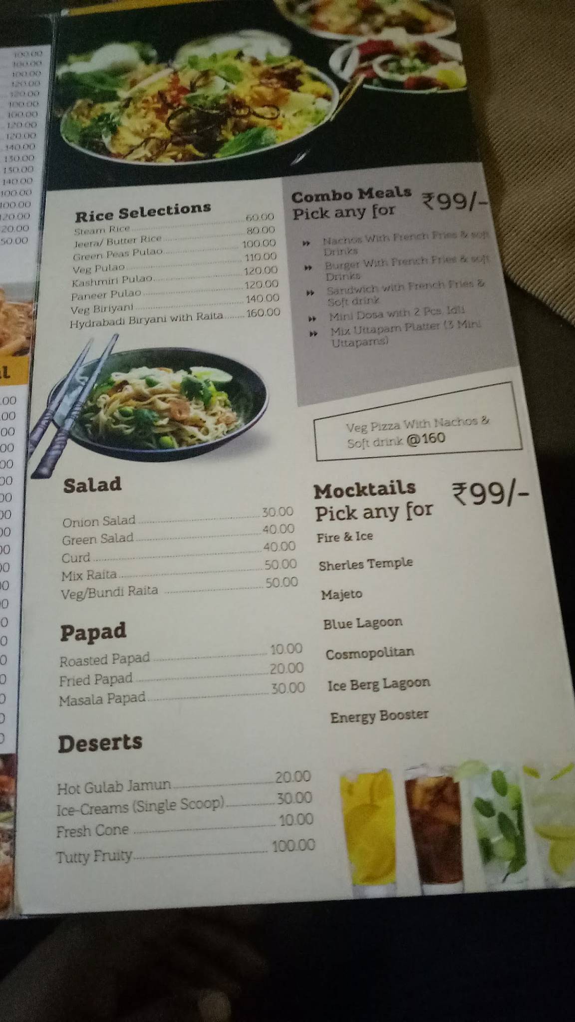 Celebration Inn menu