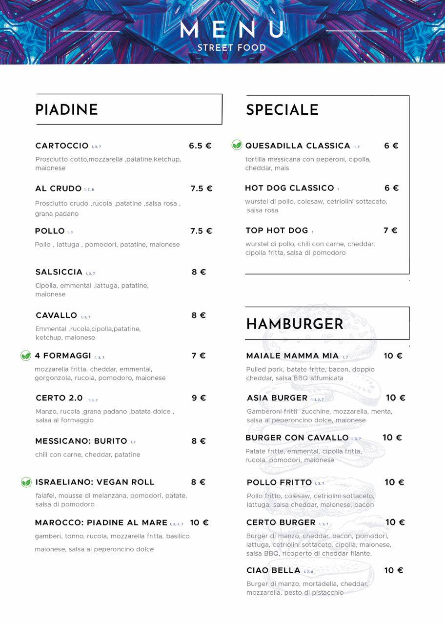 Menu di Certo Bistro 