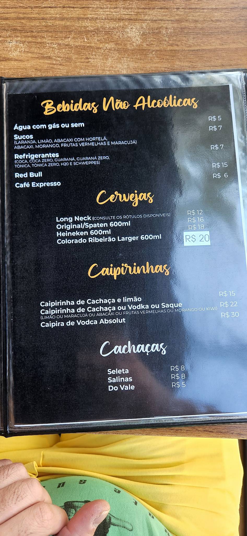 Cevada e Brasas cardápio