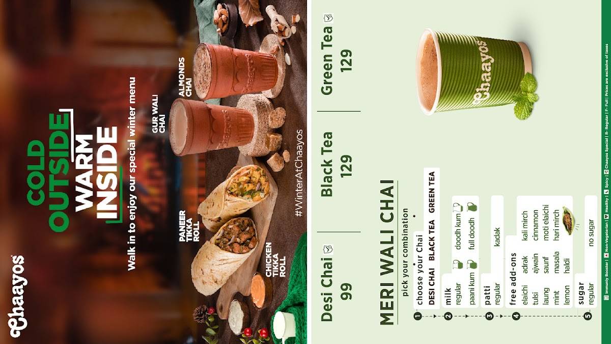 Chaayos Cafe at Cyber Hub menu