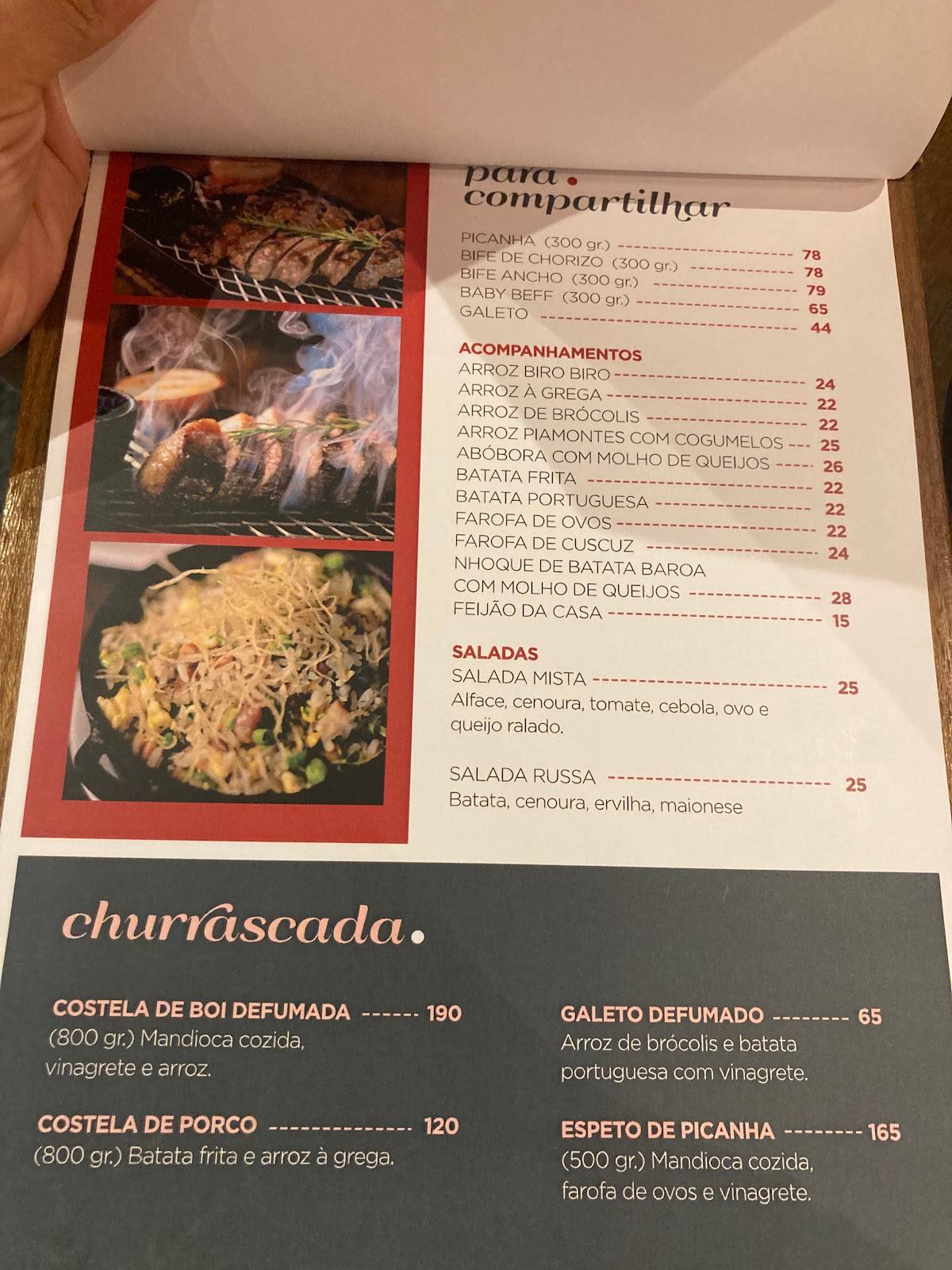 Chaco Bar e Brasa Churrasco Tijuca cardápio