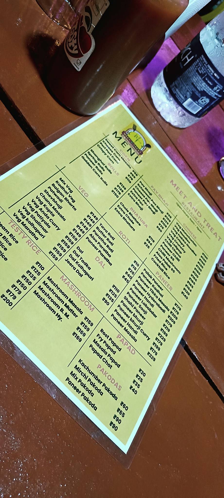 Meet & Treat Restaurant menu