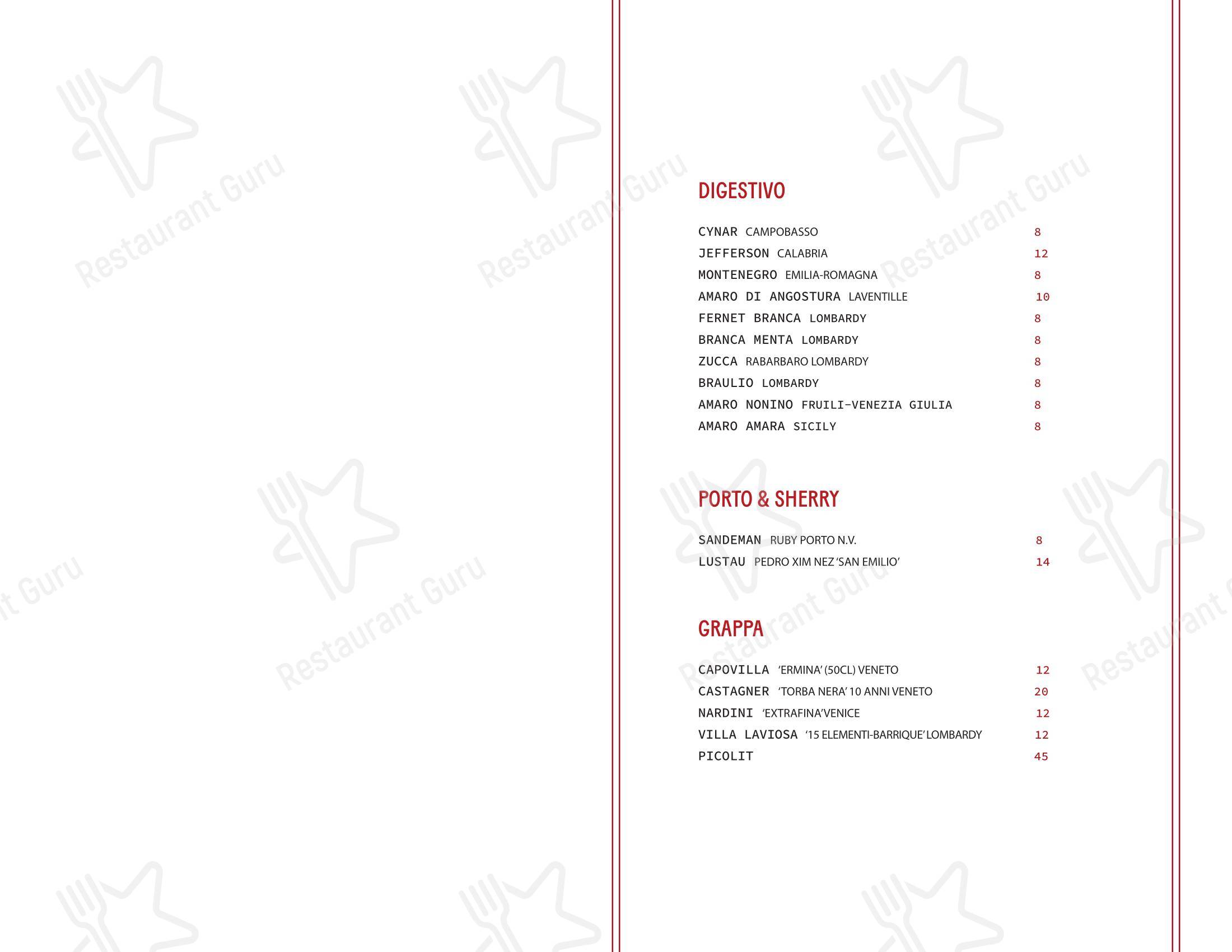 Menu bar pour Charlie’s Rooftop Bar pub et bar
