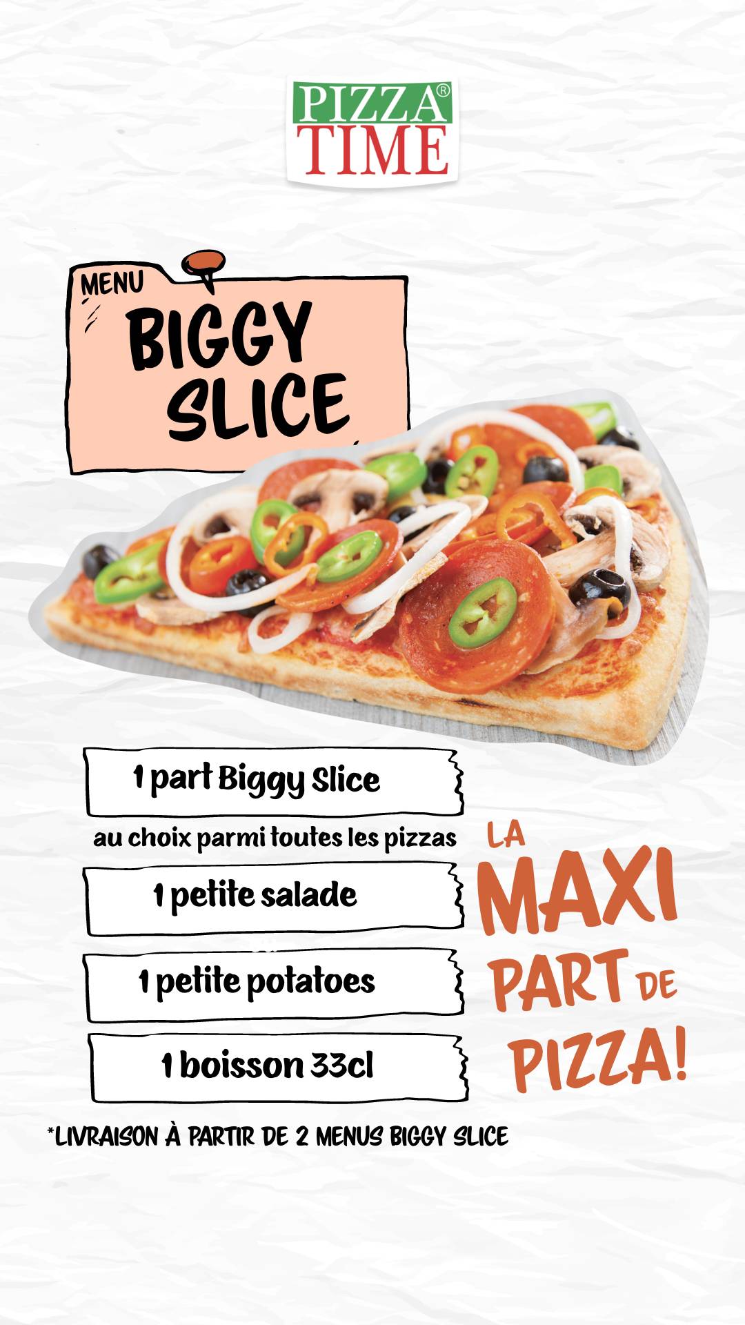 Menu de Pizza Time Chelles