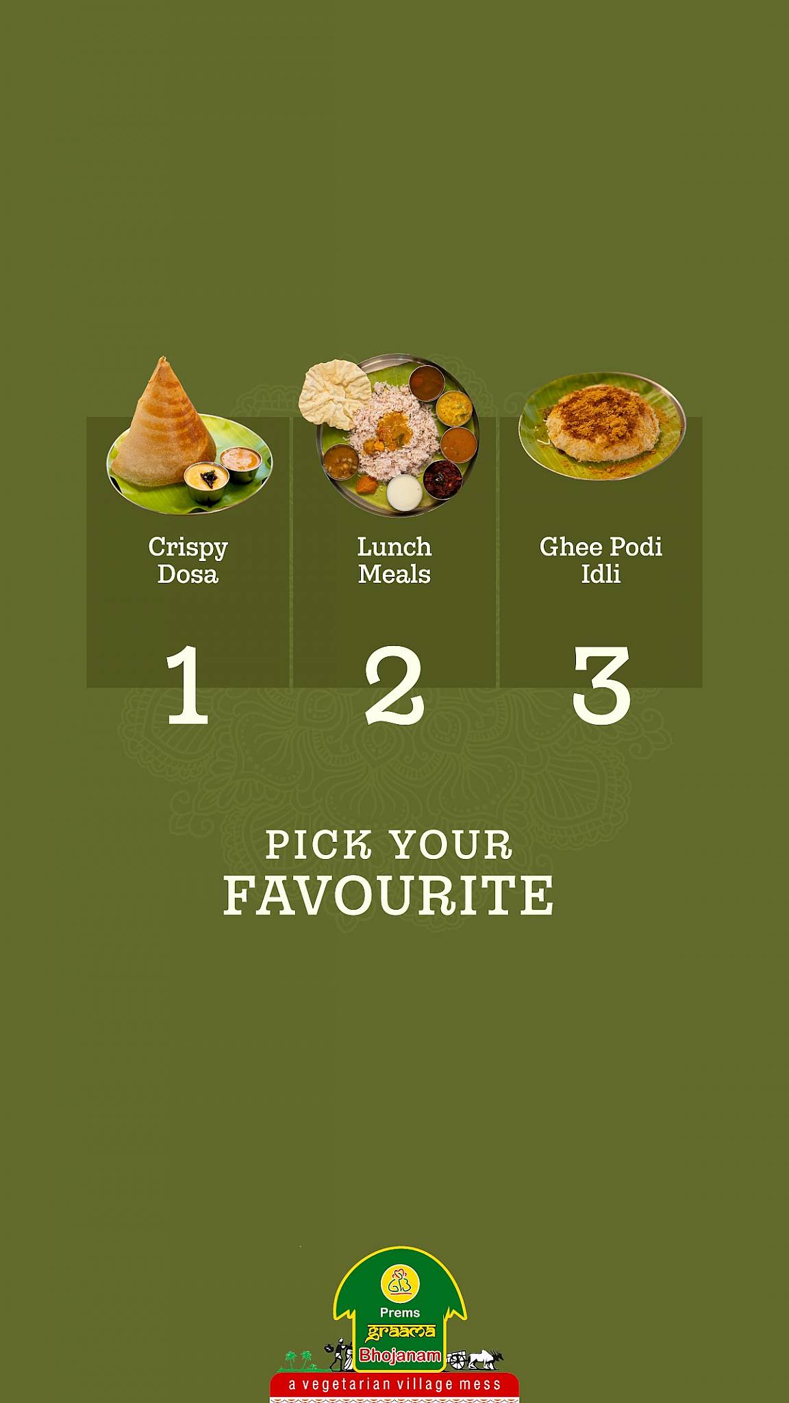 Prems Graama Bhojanam menu