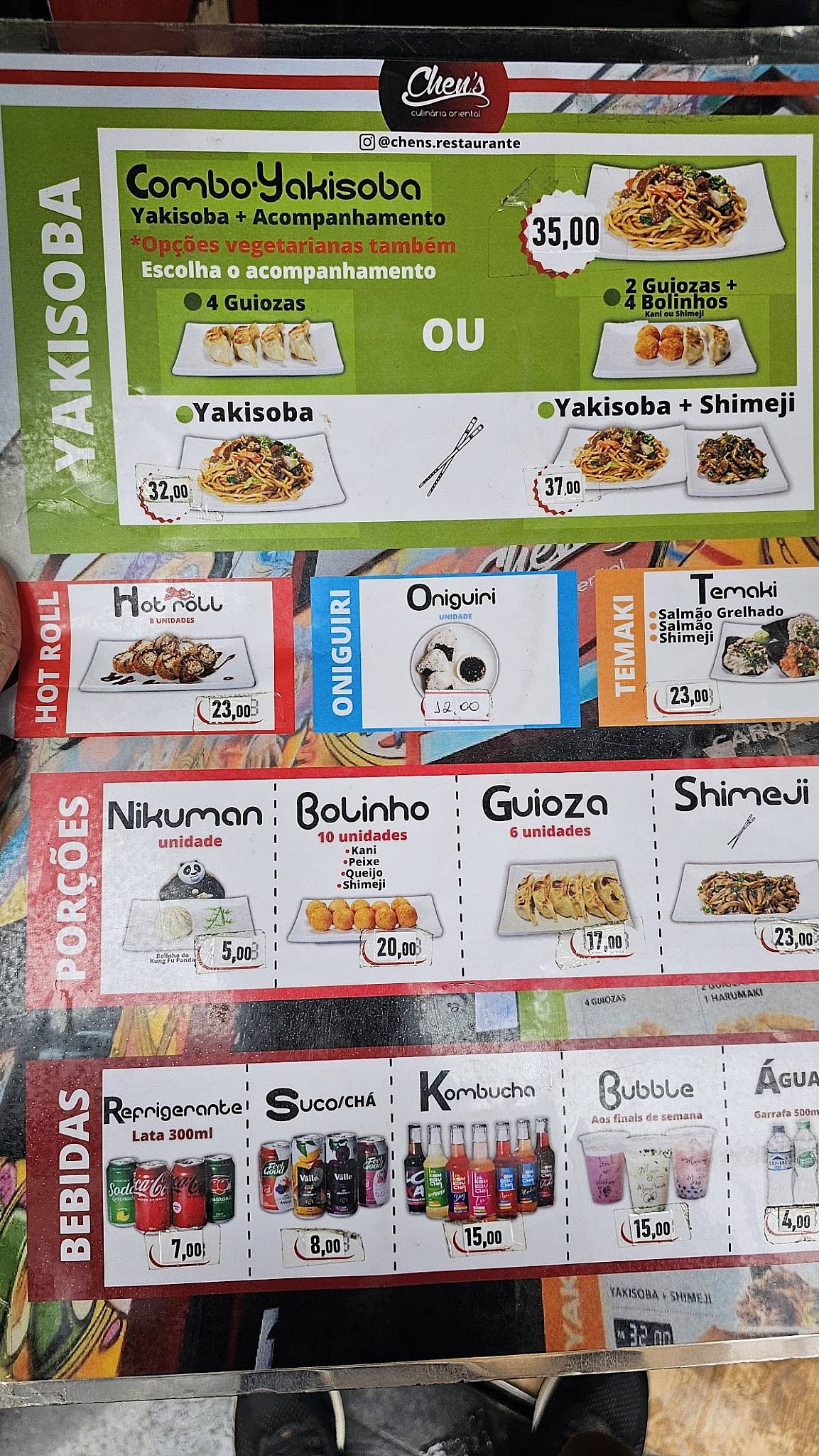 Chen's Culinária Oriental cardápio