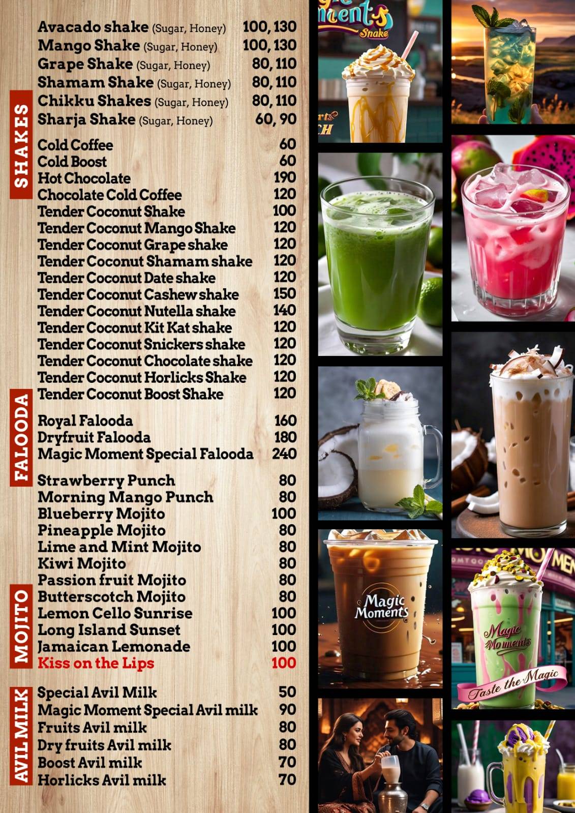 Magic moments menu
