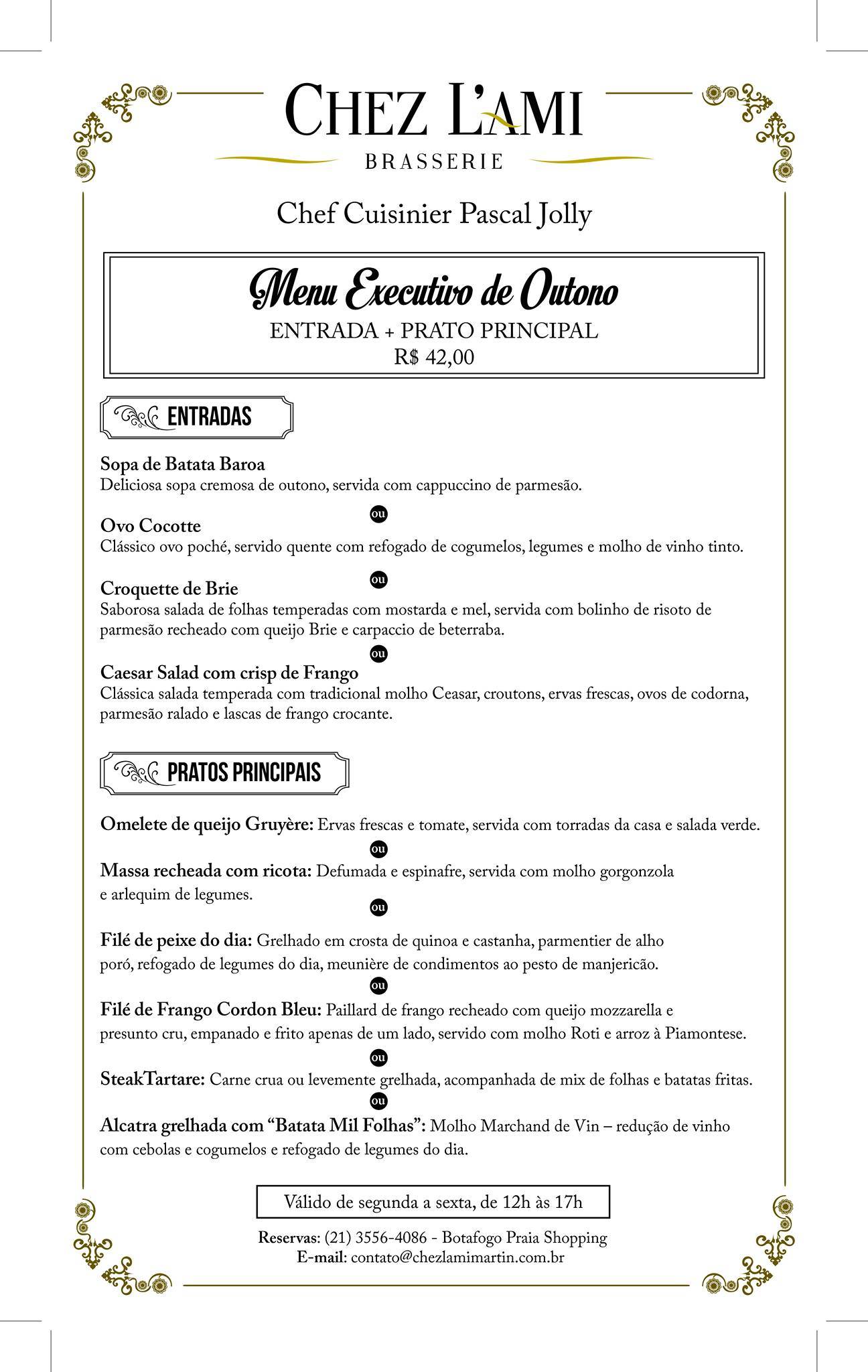 Chez L'Ami Martin cardápio