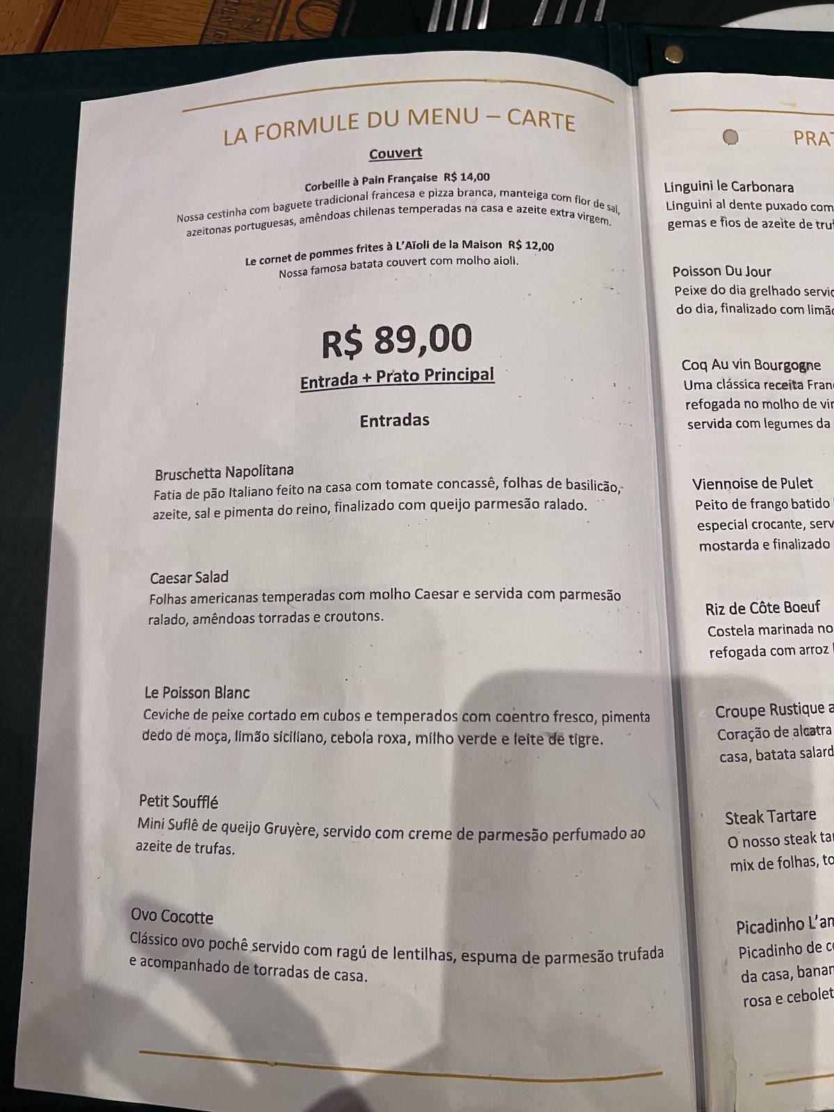 Chez L''Ami Martin cardápio