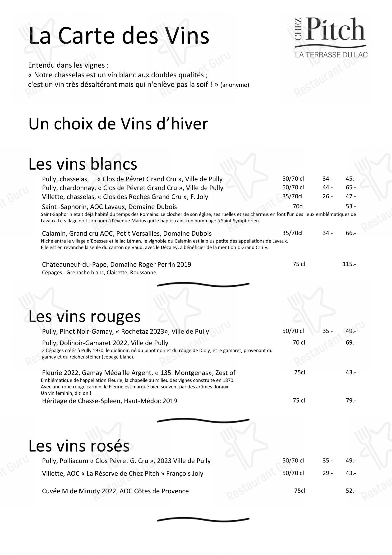 Menu di Chez Pitch - 菜单