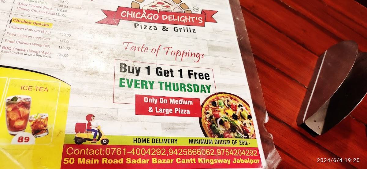 Chicago delights menu