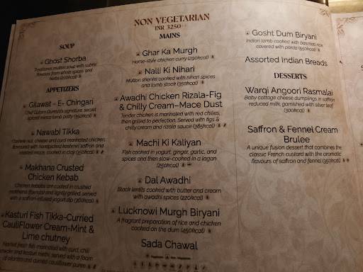 Chingari menu
