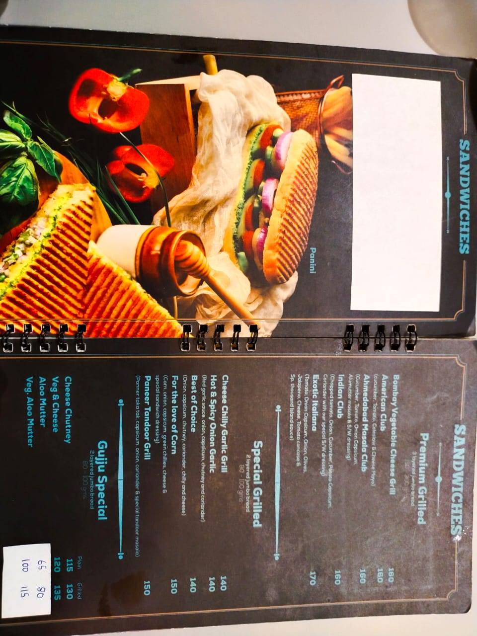 Choice Snack Bar menu