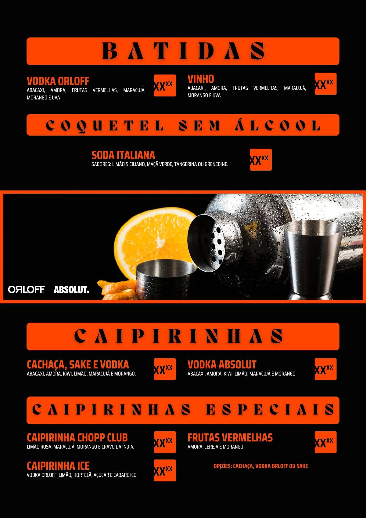 Chopp Club Bar cardápio