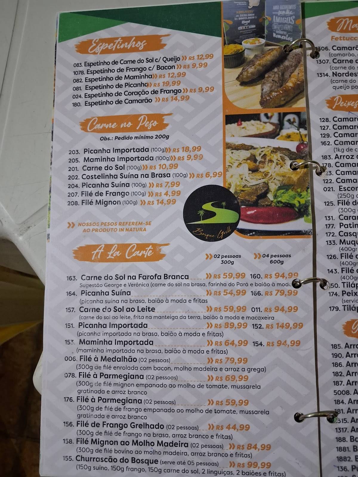 Churrascaria Bosque Grill cardápio