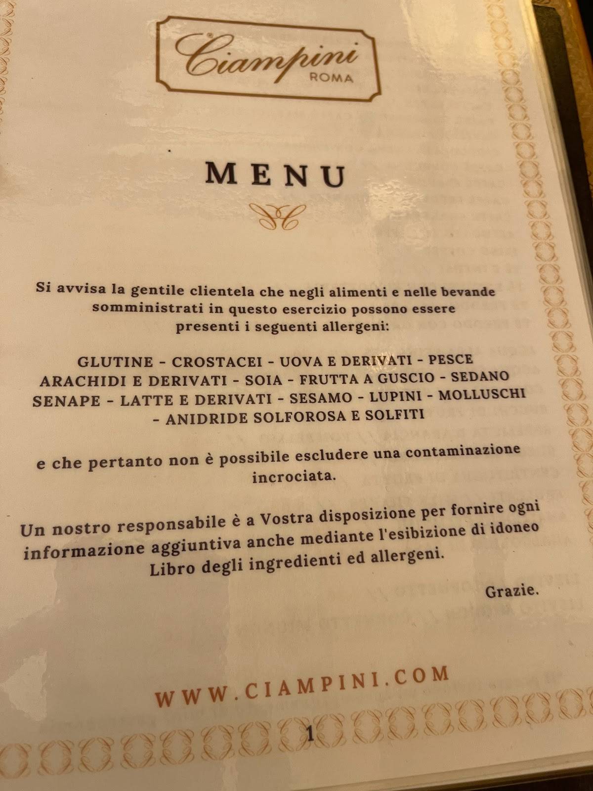 Menu di Ciampini Bistrot 