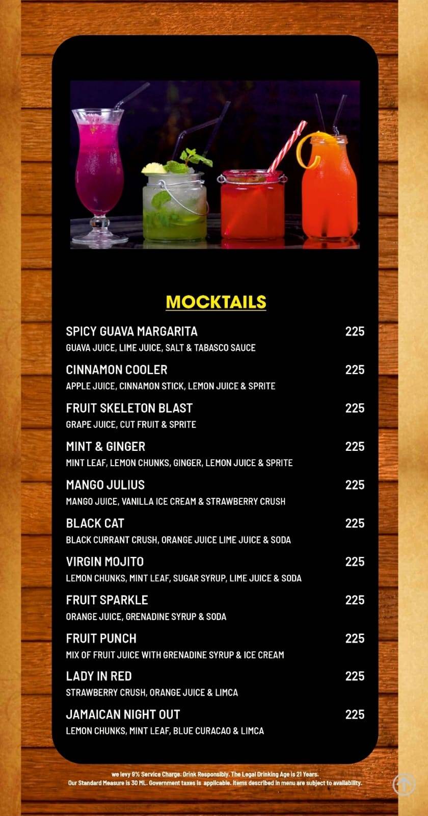 Cinnamon Kitchen Bar & Restaurant menu