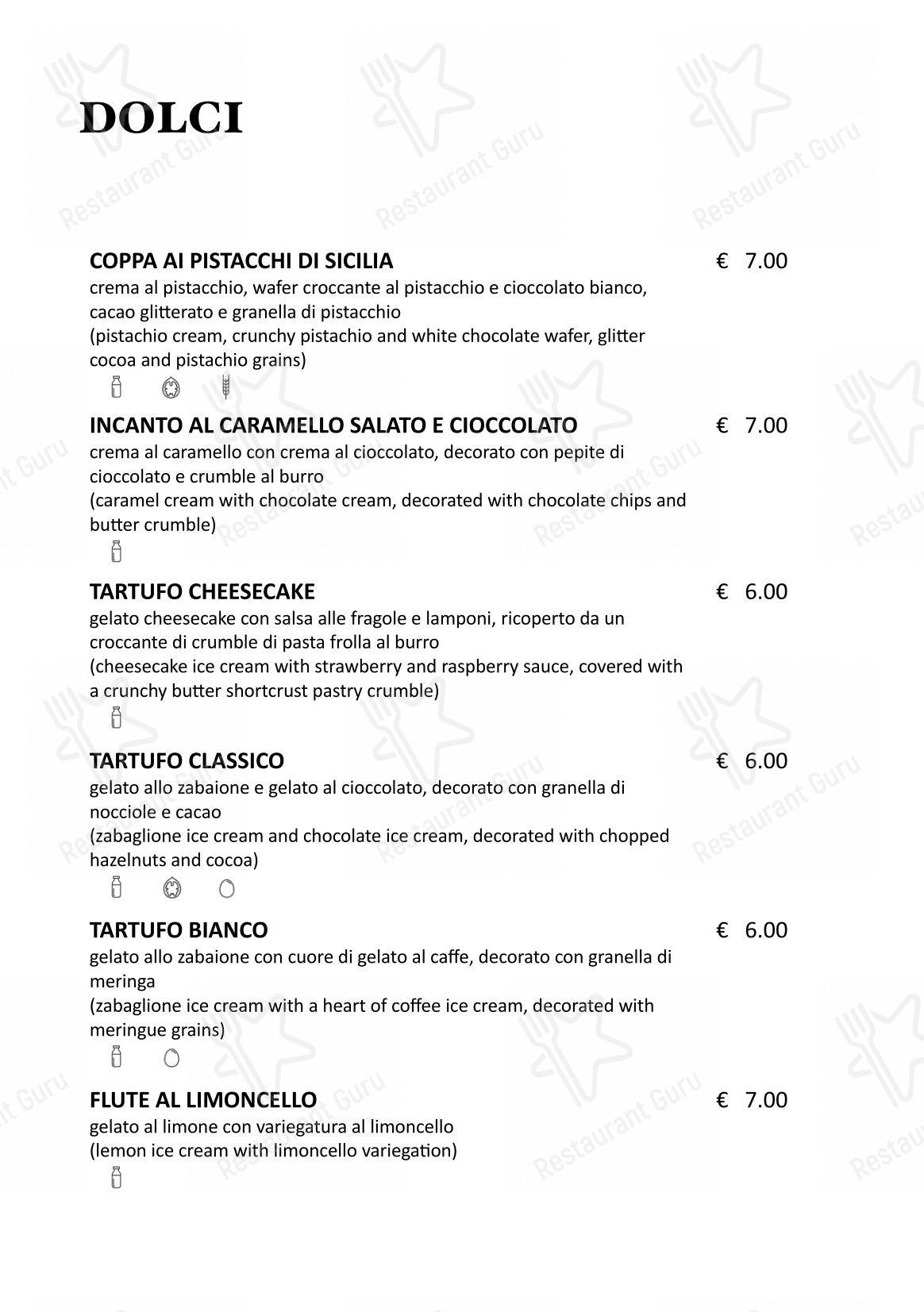 Menu bar per Cinquantapassi Ristorante Pizzeria in San Vito Lo Capo