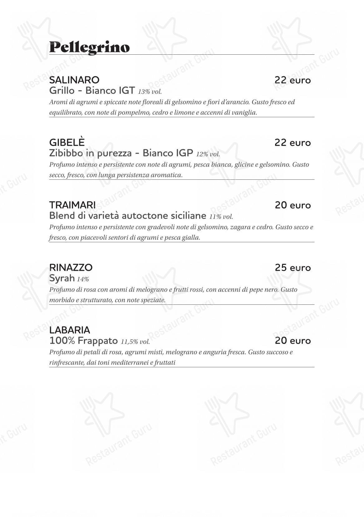 Menu di Cinquantapassi Ristorante Pizzeria - Основное меню