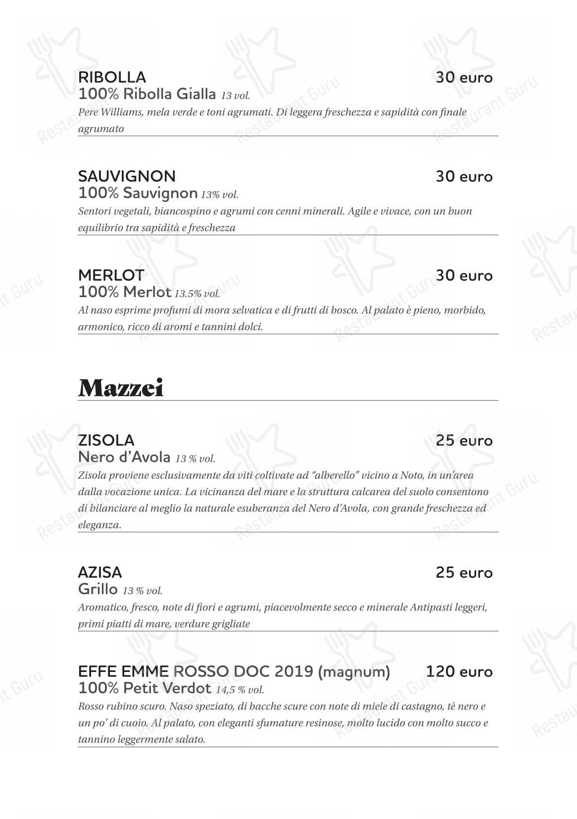 Основное меню per Cinquantapassi Ristorante Pizzeria in San Vito Lo Capo