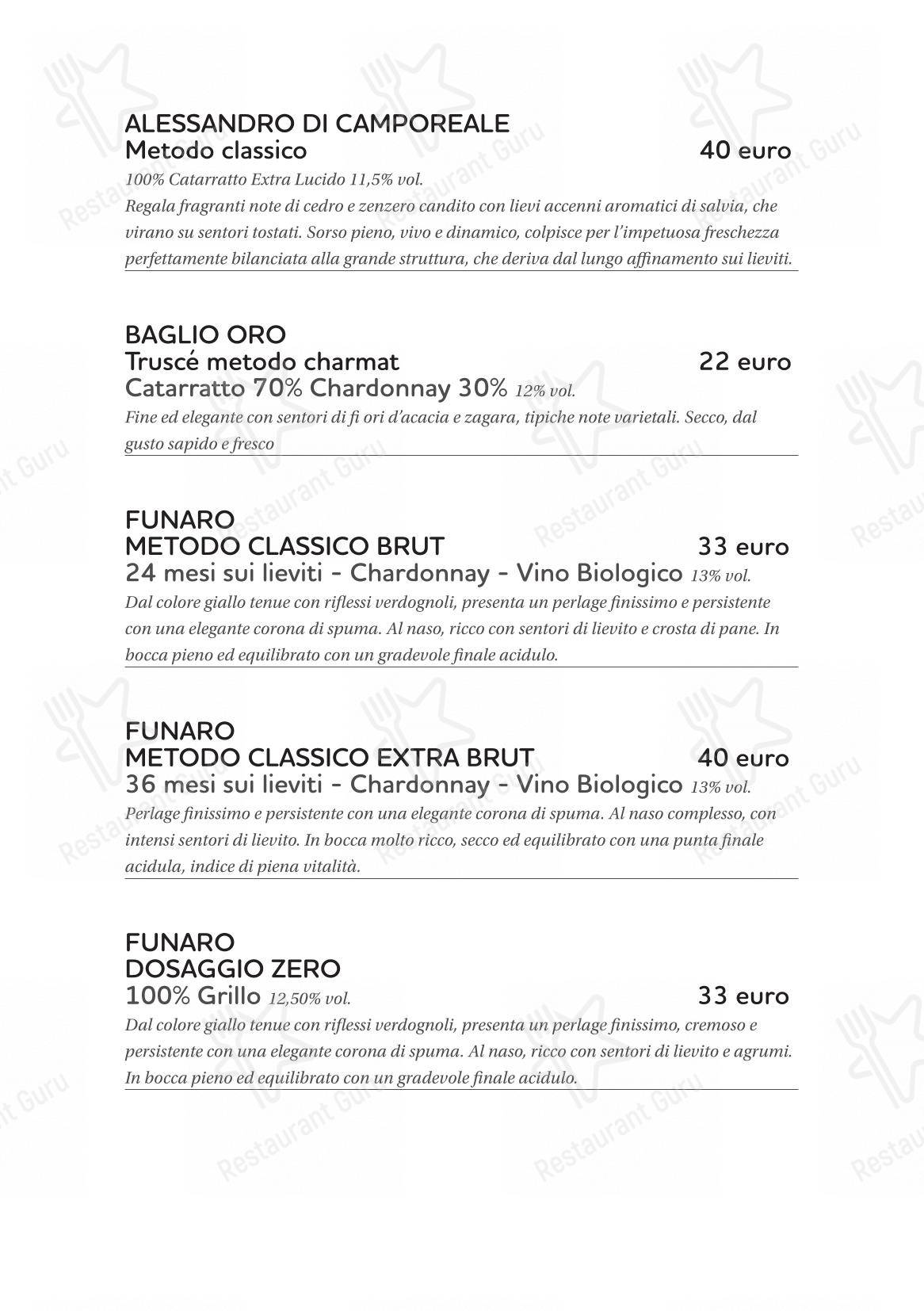 Menu di Cinquantapassi Ristorante Pizzeria - Основное меню