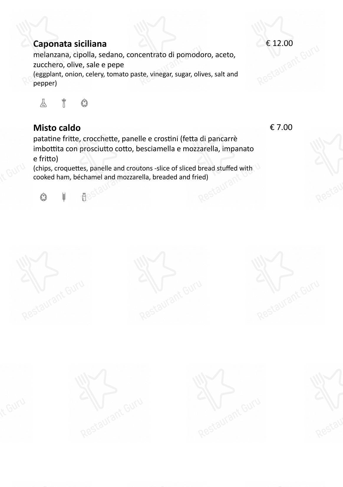 Cinquantapassi Ristorante Pizzeria in San Vito Lo Capo - Menu bar
