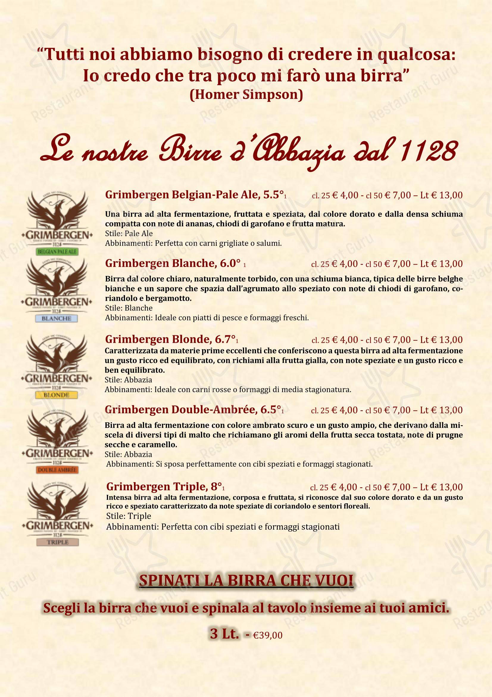 Menu bar per Circolo di Capolago ristorante