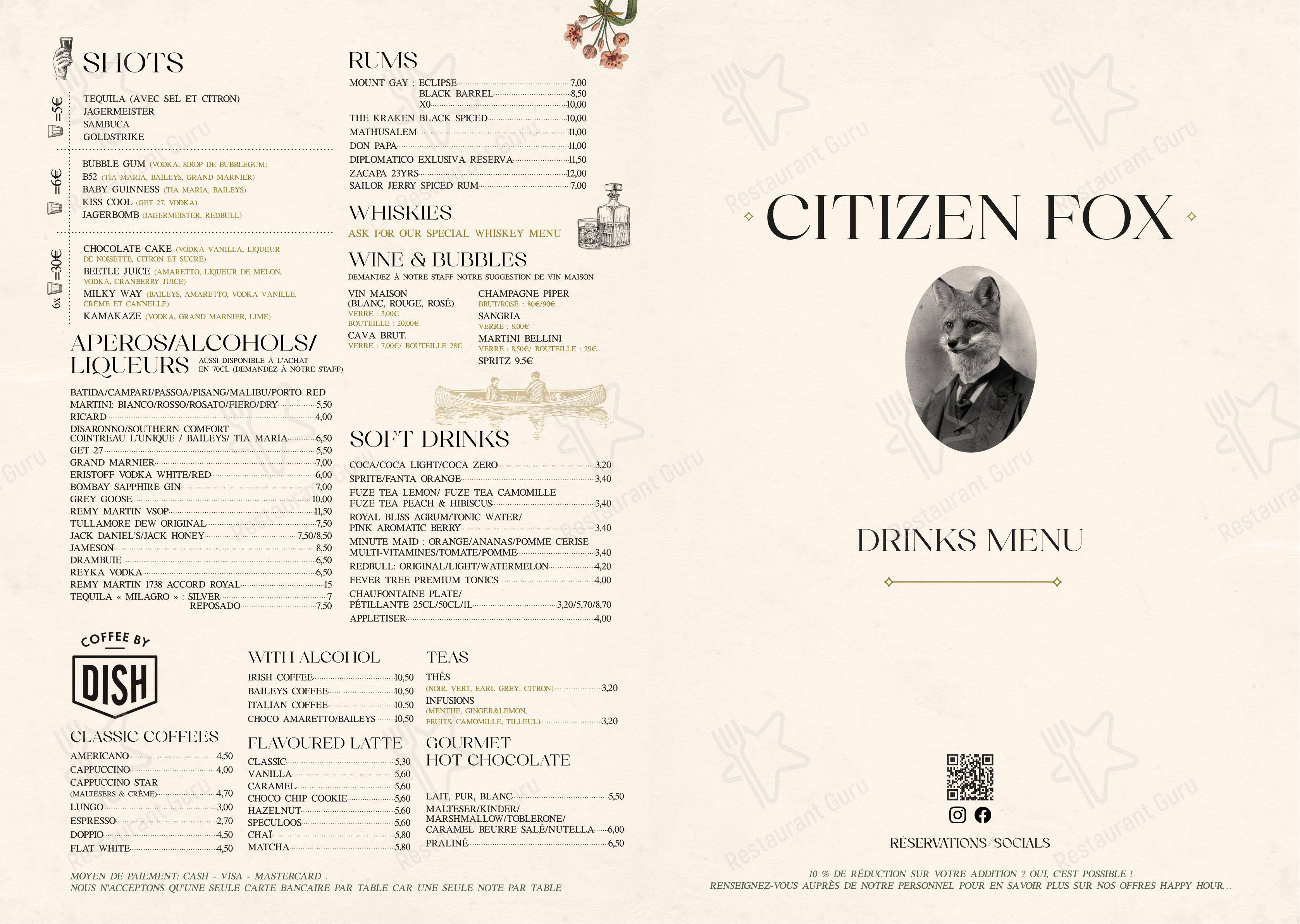 Citizen Fox dans Mons - Menu bar