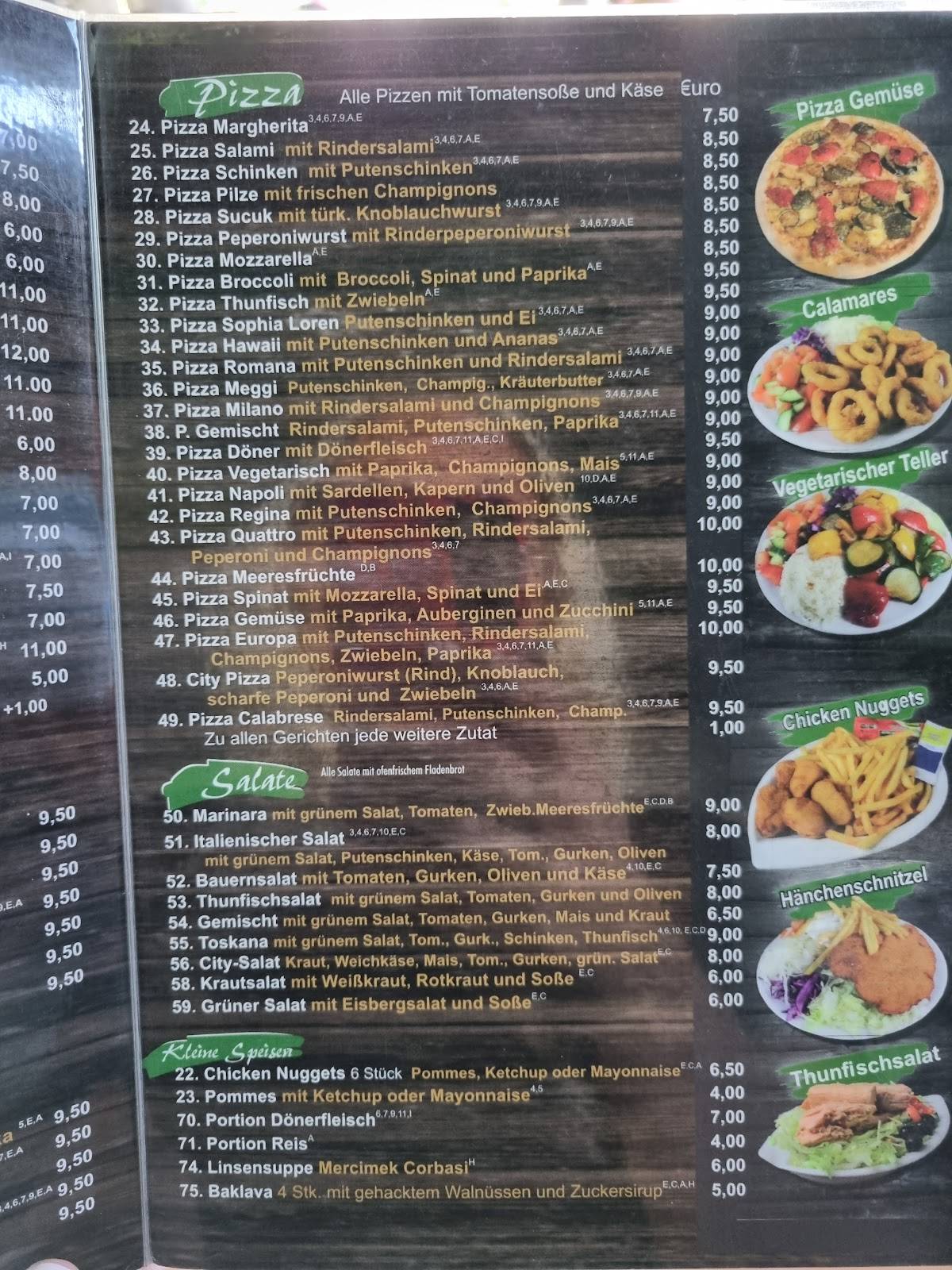 Steinheimer Pizza & Kebap Haus Hanau Speisekarte von City Pizza Kebap Haus, Hanau