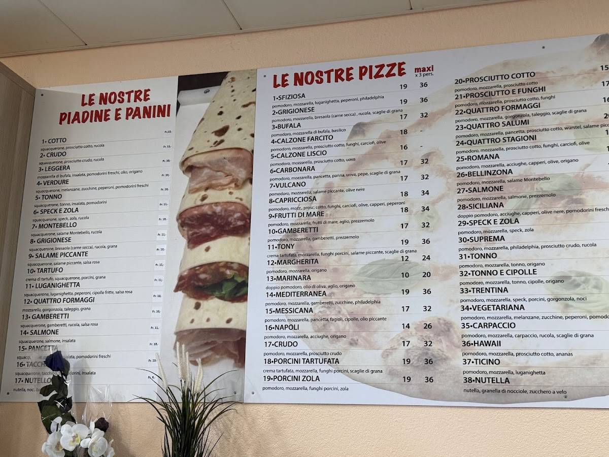 Menu di Civico 23 Pizzeria piadineria artigianale Tony 