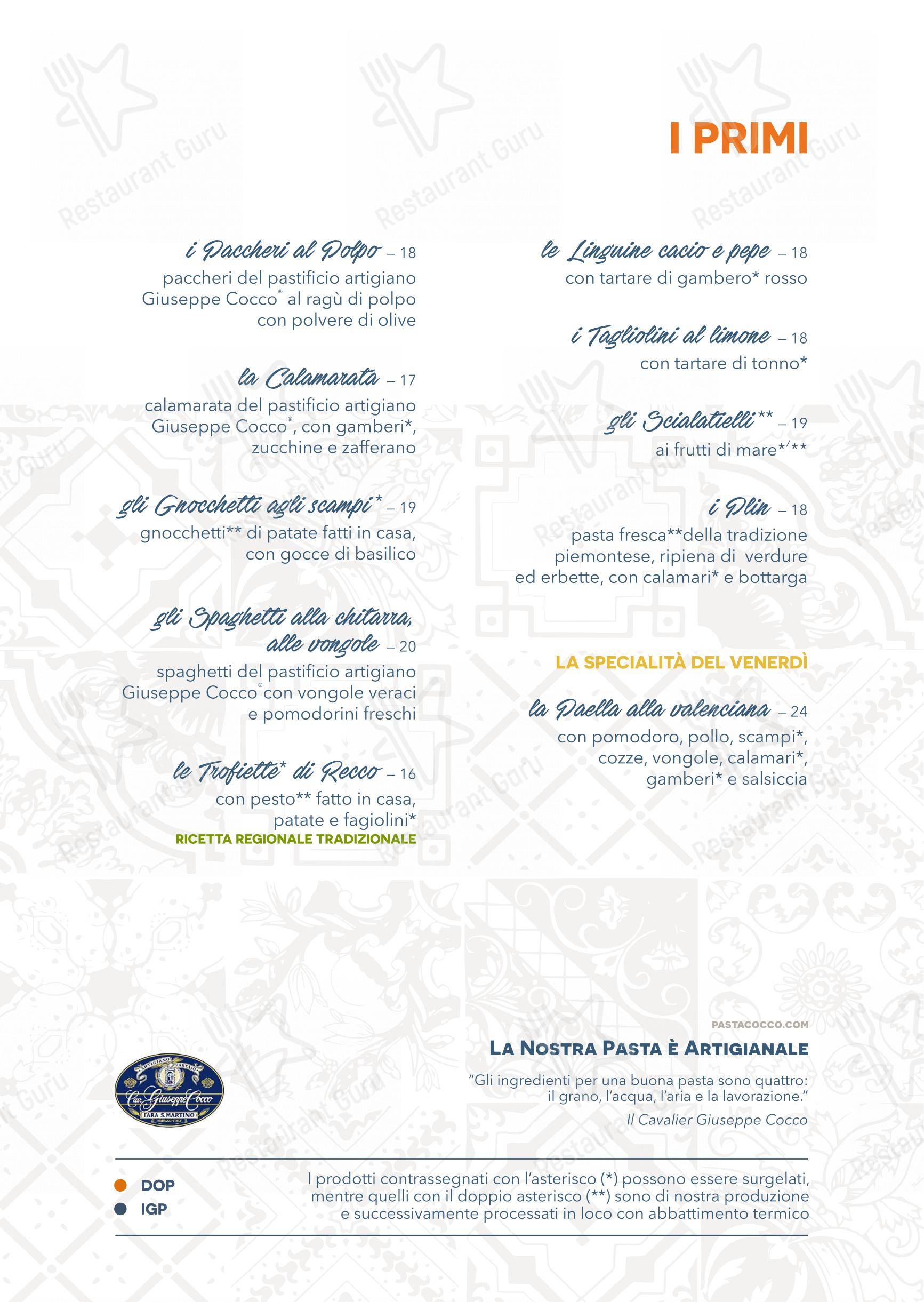 Menu di Clapsy Alassio - Menu