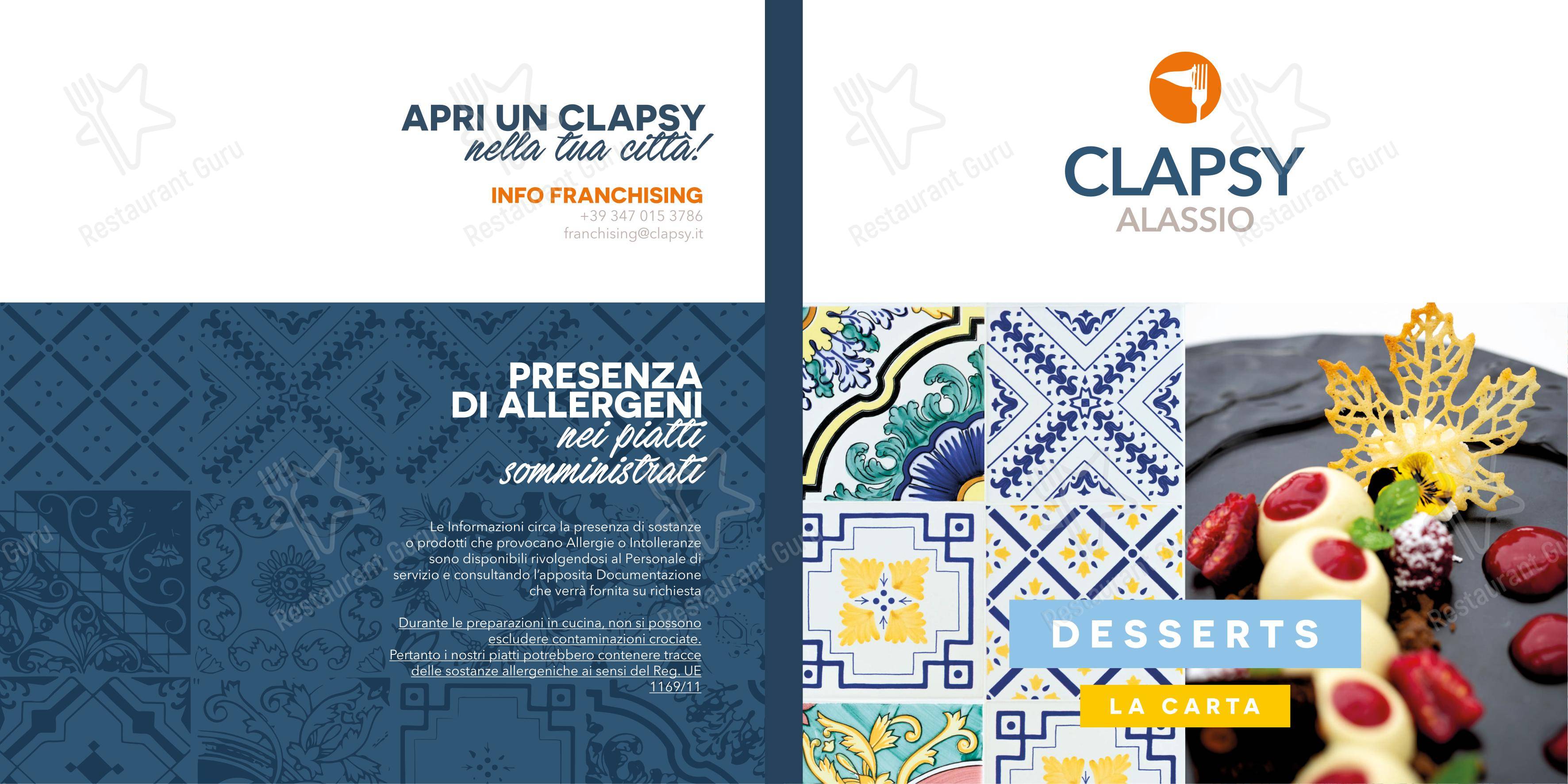 Menu di Clapsy Alassio - Ночное меню