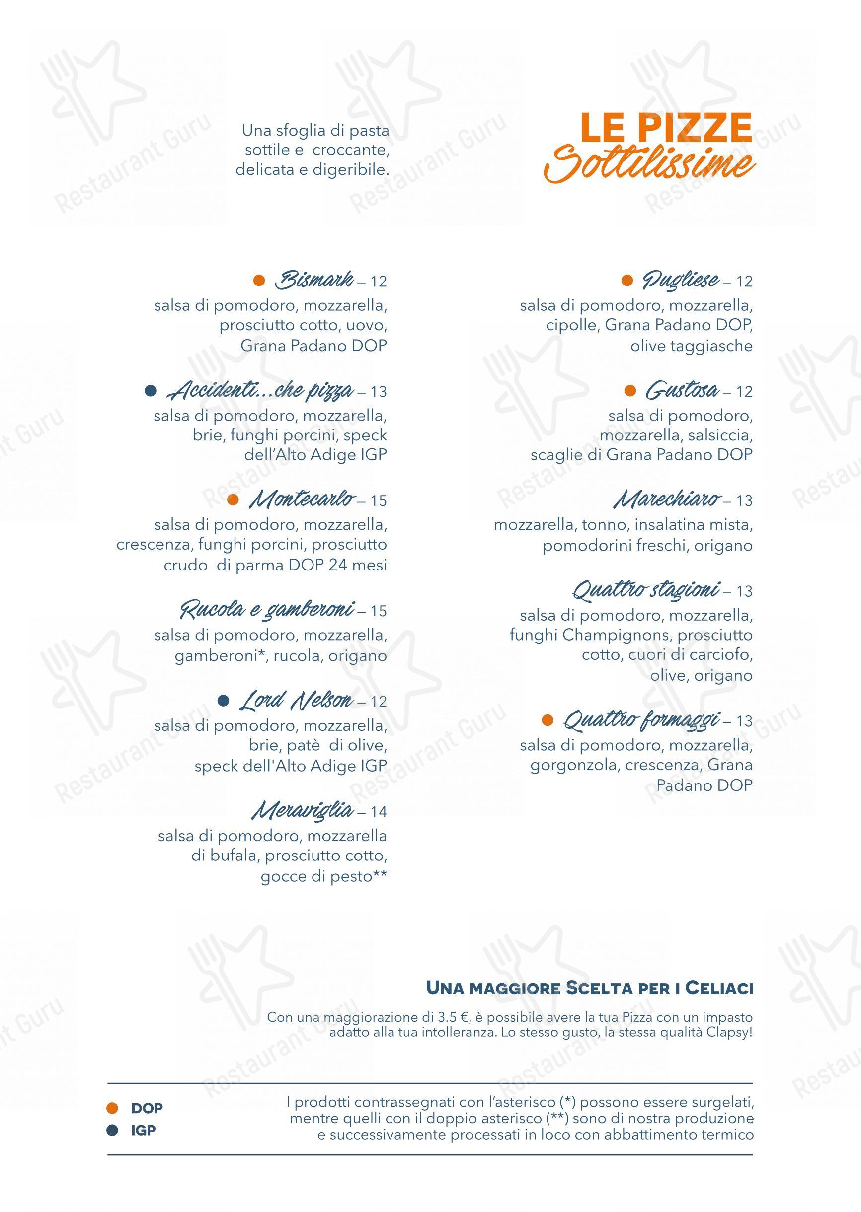 Menu di Clapsy Alassio - 菜单