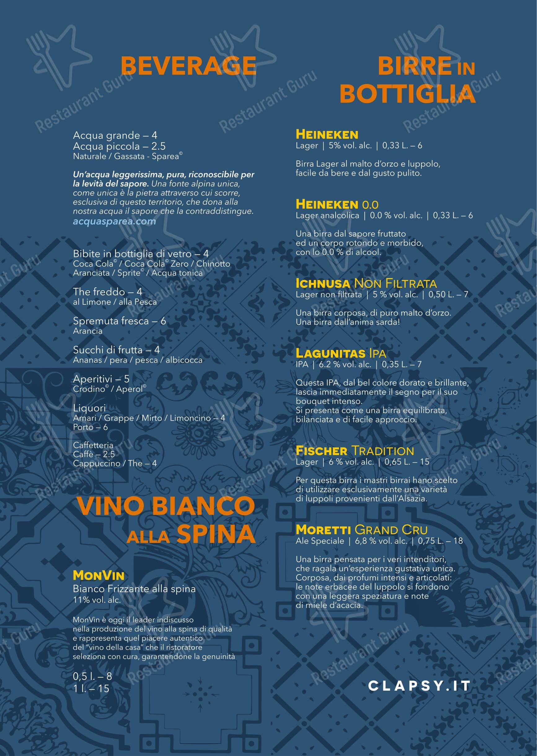 Clapsy Alassio in Alassio - Takeaway Menu